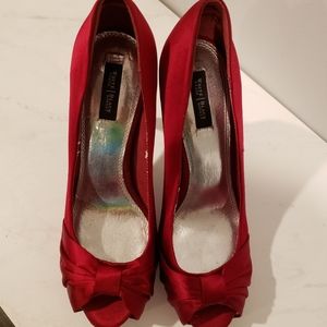 Red Satin White House Black Market Pumps